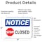 Signmission Closed Sign With Symbol, 7 in W x Rectangle, Vinyl Decal OS-2PACK-NS-D-57-L-10684 - alternate 4